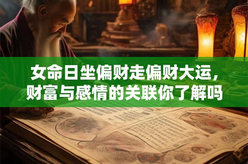 女命日坐偏财走偏财大运，财富与感情的关联你了解吗？