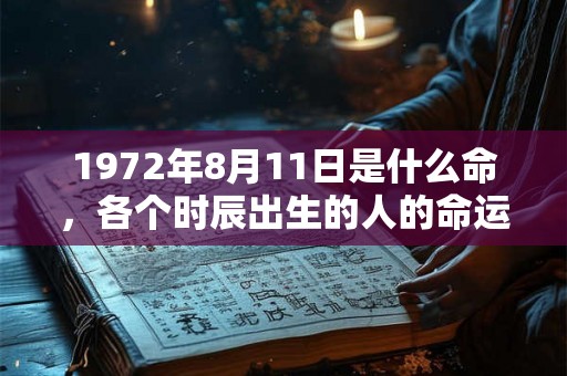 1972年8月11日是什么命，各个时辰出生的人的命运