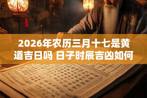 2026年农历三月十七是黄道吉日吗 日子时辰吉凶如何