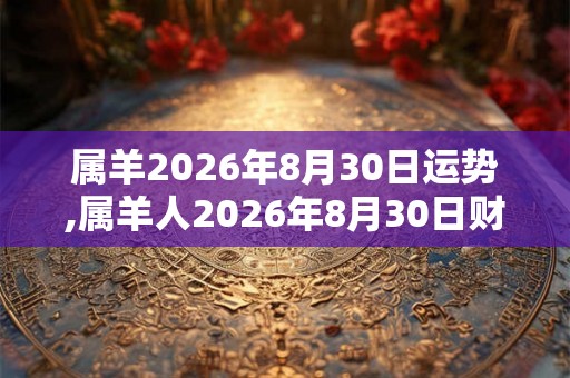 属羊2026年8月30日运势,属羊人2026年8月30日财运,生肖羊2026年8月30日运势