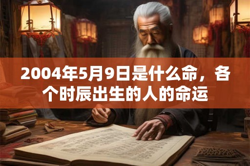 2004年5月9日是什么命，各个时辰出生的人的命运