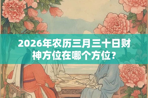 2026年农历三月三十日财神方位在哪个方位？