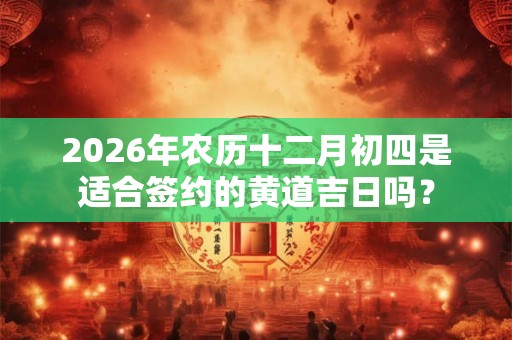 2026年农历十二月初四是适合签约的黄道吉日吗？