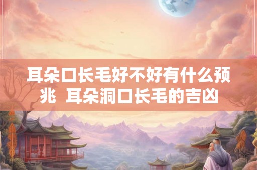 耳朵口长毛好不好有什么预兆  耳朵洞口长毛的吉凶
