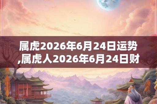 属虎2026年6月24日运势,属虎人2026年6月24日财运,生肖虎2026年6月24日运势