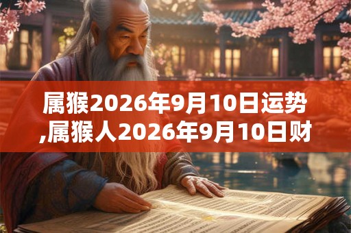 属猴2026年9月10日运势,属猴人2026年9月10日财运,生肖猴2026年9月10日运势