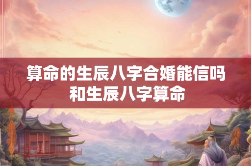 算命的生辰八字合婚能信吗 和生辰八字算命