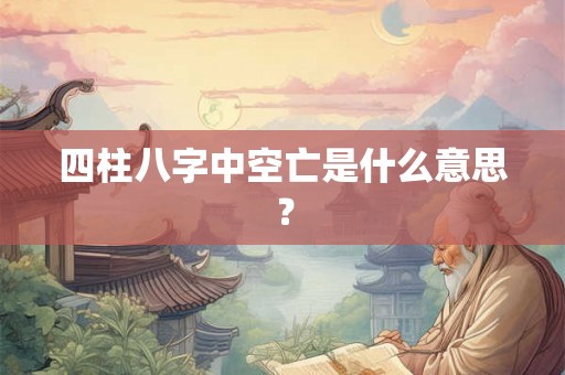 四柱八字中空亡是什么意思？
