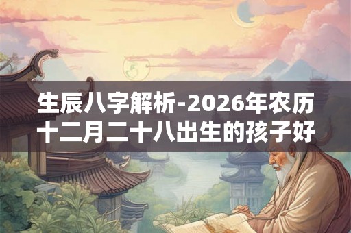 生辰八字解析-2026年农历十二月二十八出生的孩子好吗