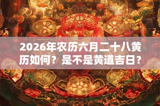 2026年农历六月二十八黄历如何？是不是黄道吉日？