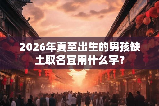 2026年夏至出生的男孩缺土取名宜用什么字？