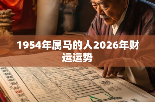 1954年属马的人2026年财运运势