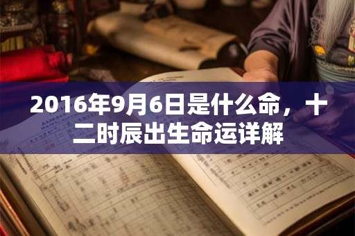 2016年9月6日是什么命，十二时辰出生命运详解