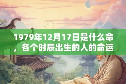 1979年12月17日是什么命，各个时辰出生的人的命运