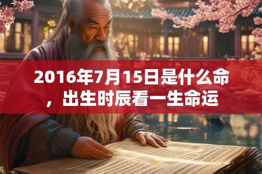 2016年7月15日是什么命，出生时辰看一生命运
