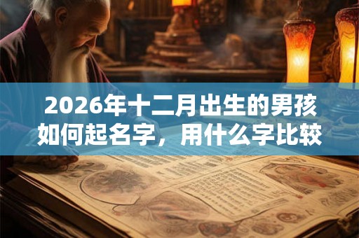 2026年十二月出生的男孩如何起名字，用什么字比较好