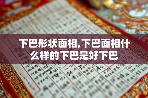 下巴形状面相,下巴面相什么样的下巴是好下巴