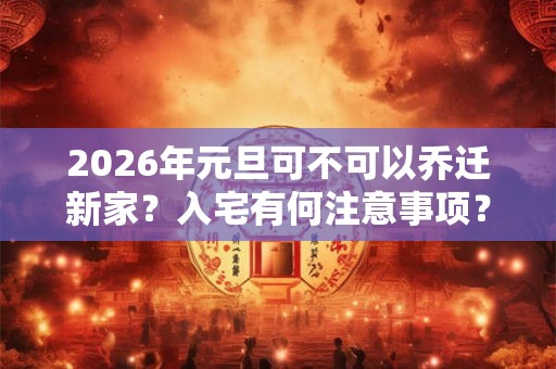 2026年元旦可不可以乔迁新家？入宅有何注意事项？