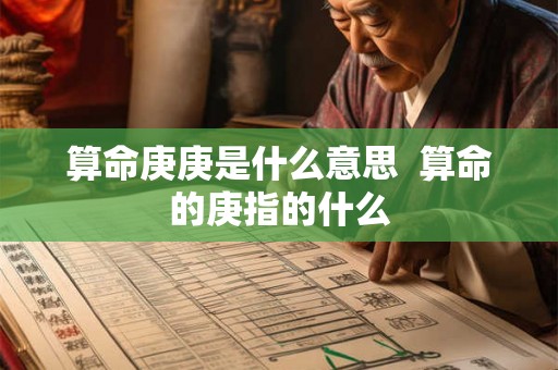 算命庚庚是什么意思 算命的庚指的什么 算命庚庚是什么意思 算命的庚指的什么