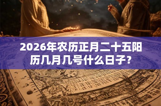 2026年农历正月二十五阳历几月几号什么日子? 2026年农历正月二十五阳历几月几号什么日子?