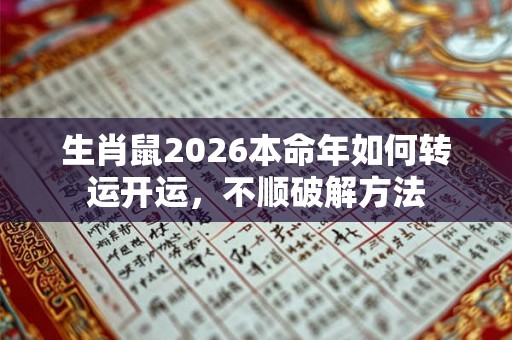 生肖鼠2026本命年如何转运开运，不顺破解方法