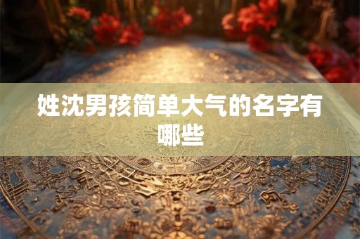 姓沈男孩简单大气的名字有哪些 姓沈男孩简单大气的名字有哪些