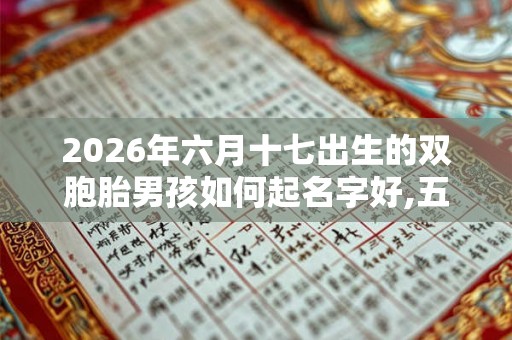 2026年六月十七出生的双胞胎男孩如何起名字好,五行属什么？