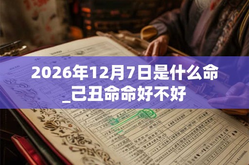 2026年12月7日是什么命_己丑命命好不好