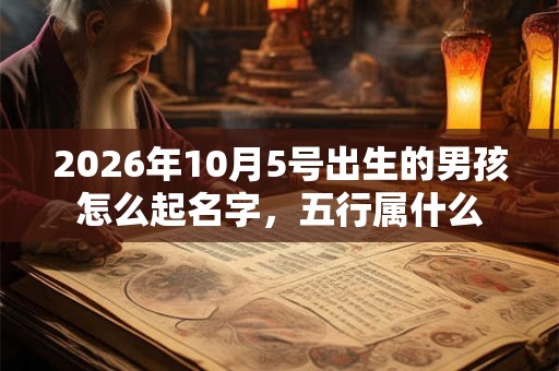 2026年10月5号出生的男孩怎么起名字，五行属什么