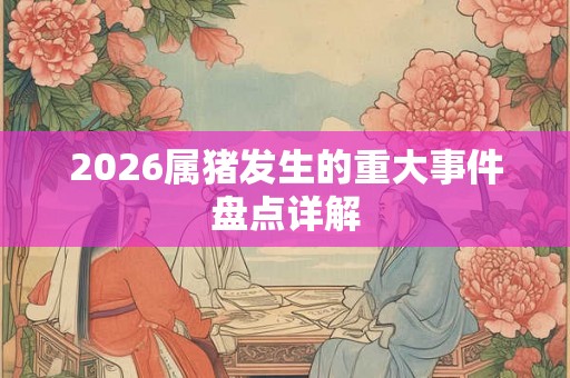2026属猪发生的重大事件盘点详解 2026属猪发生的重大事件盘点详解