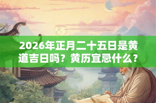 2026年正月二十五日是黄道吉日吗?黄历宜忌什么? 2026年正月二十五日是黄道吉日吗?黄历宜忌什么?