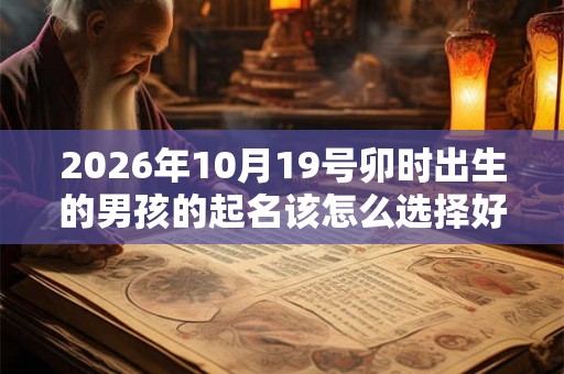 2026年10月19号卯时出生的男孩的起名该怎么选择好字
