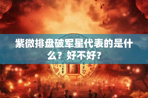紫微排盘破军星代表的是什么？好不好？