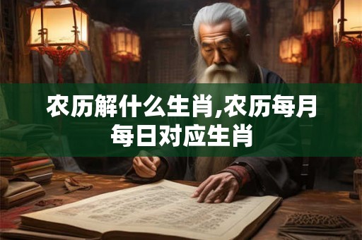 农历解什么生肖,农历每月每日对应生肖 农历解什么生肖,农历每月每日对应生肖