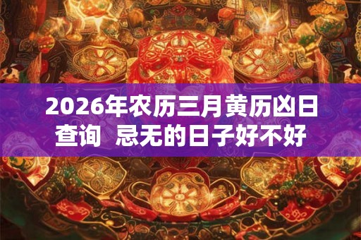 2026年农历三月黄历凶日查询  忌无的日子好不好
