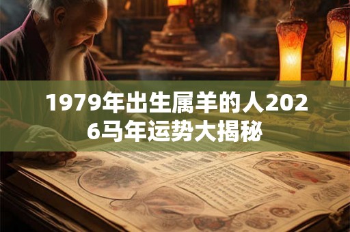 1979年出生属羊的人2026马年运势大揭秘