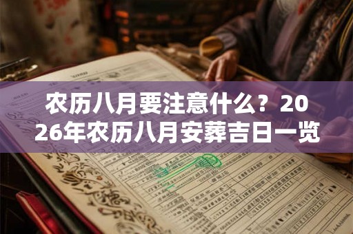 农历八月要注意什么？2026年农历八月安葬吉日一览