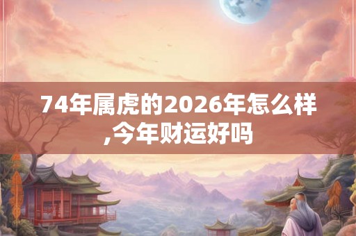 74年属虎的2026年怎么样,今年财运好吗 74年属虎的2026年怎么样,今年财运好吗