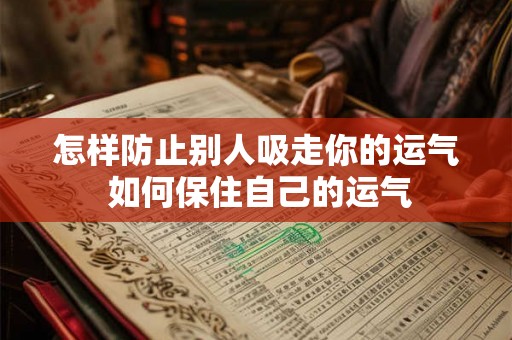 怎样防止别人吸走你的运气 如何保住自己的运气