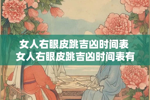 女人右眼皮跳吉凶时间表 女人右眼皮跳吉凶时间表有用吗