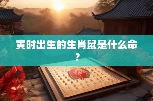 寅时出生的生肖鼠是什么命？