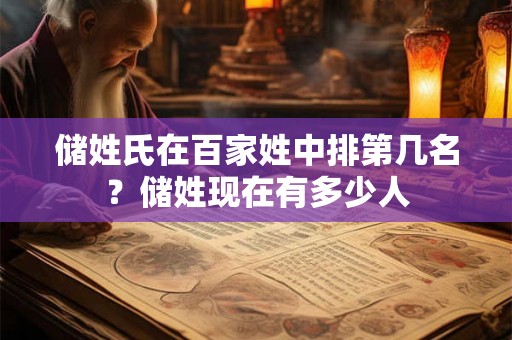 储姓氏在百家姓中排第几名？储姓现在有多少人