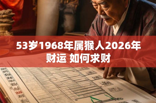 53岁1968年属猴人2026年财运 如何求财