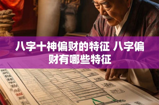 八字十神偏财的特征 八字偏财有哪些特征