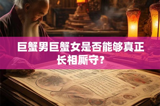 巨蟹男巨蟹女是否能够真正长相厮守？