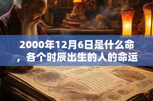 2000年12月6日是什么命，各个时辰出生的人的命运