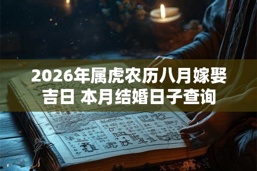 2026年属虎农历八月嫁娶吉日 本月结婚日子查询