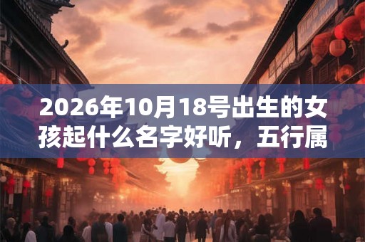 2026年10月18号出生的女孩起什么名字好听，五行属什么