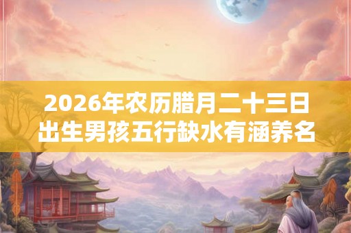 2026年农历腊月二十三日出生男孩五行缺水有涵养名字