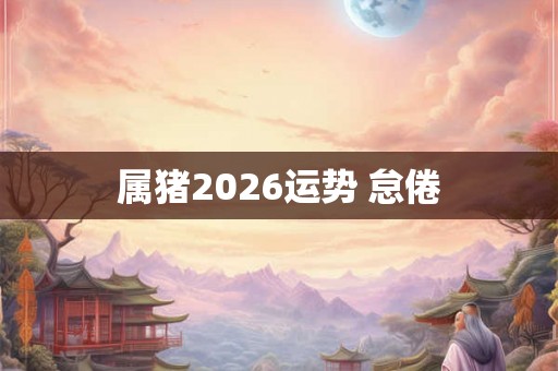 属猪2026运势 怠倦